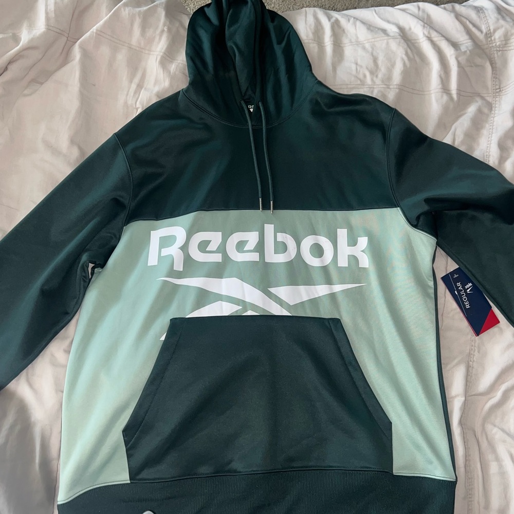 reebok green hoodie size large